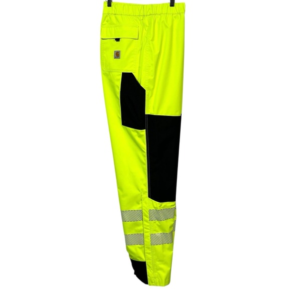 Carhartt Mens Hi-Vis Storm Defender Waterproof Pants XL Tall (42X33)Yellow Black - Picture 4 of 15